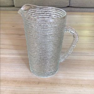 Vintage Anchor Hocking Soreno Pitcher Drinking Clear Glass Pressed Bark